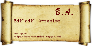 Báró Artemisz névjegykártya
