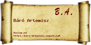 Báró Artemisz névjegykártya